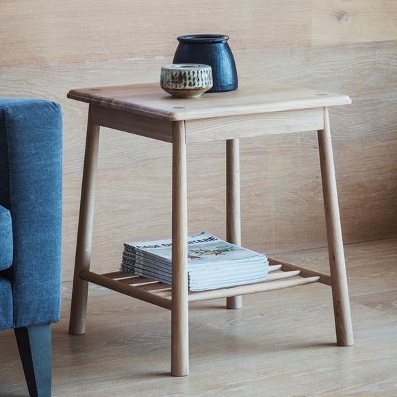 Oak side shop table dunelm