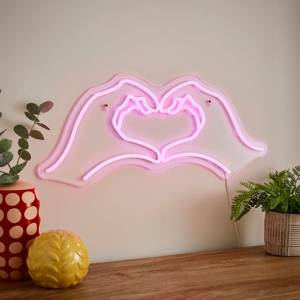 Heart Hands Neon Wall Light image 1 of 4