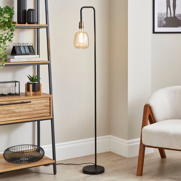 Rattan floor outlet lamp dunelm