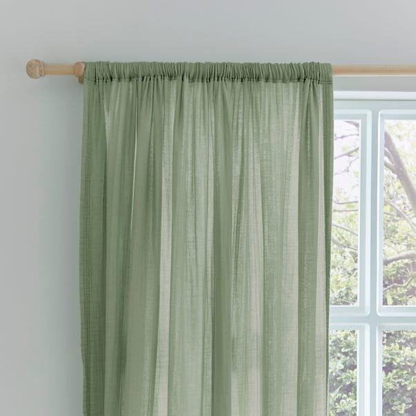 Cotton Muslin Sage Curtains image 1 of 4