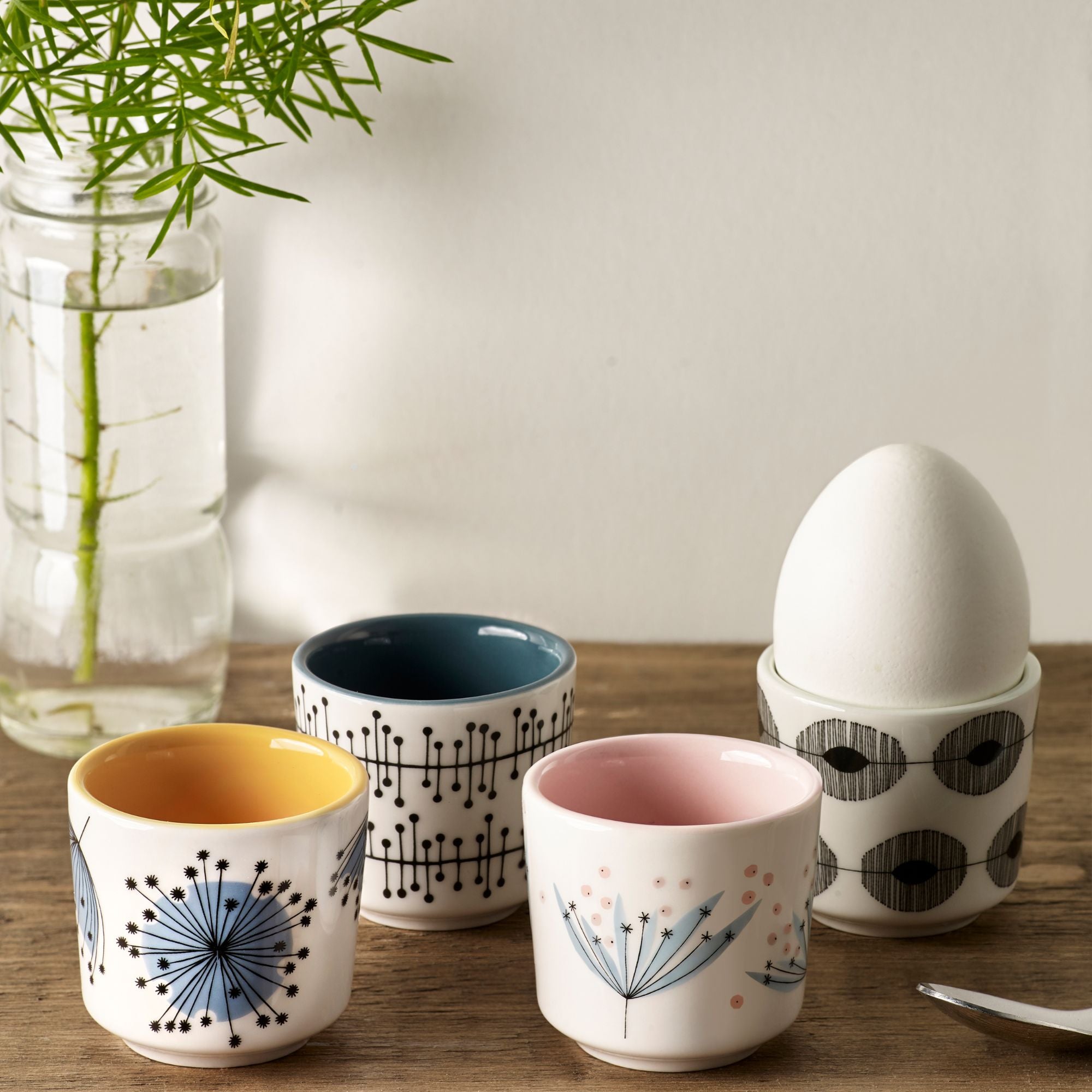 Set of 4 MissPrint Egg Cups