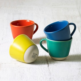 Set of 4 Sur La Table Colour Me Happy Multicoloured Espresso Cups
