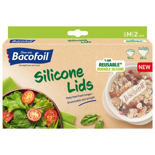 Set of 2 Bacofoil Medium Silicone Lids image 1 of 5