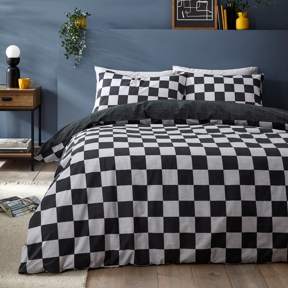 Checkered duvet outlet cover