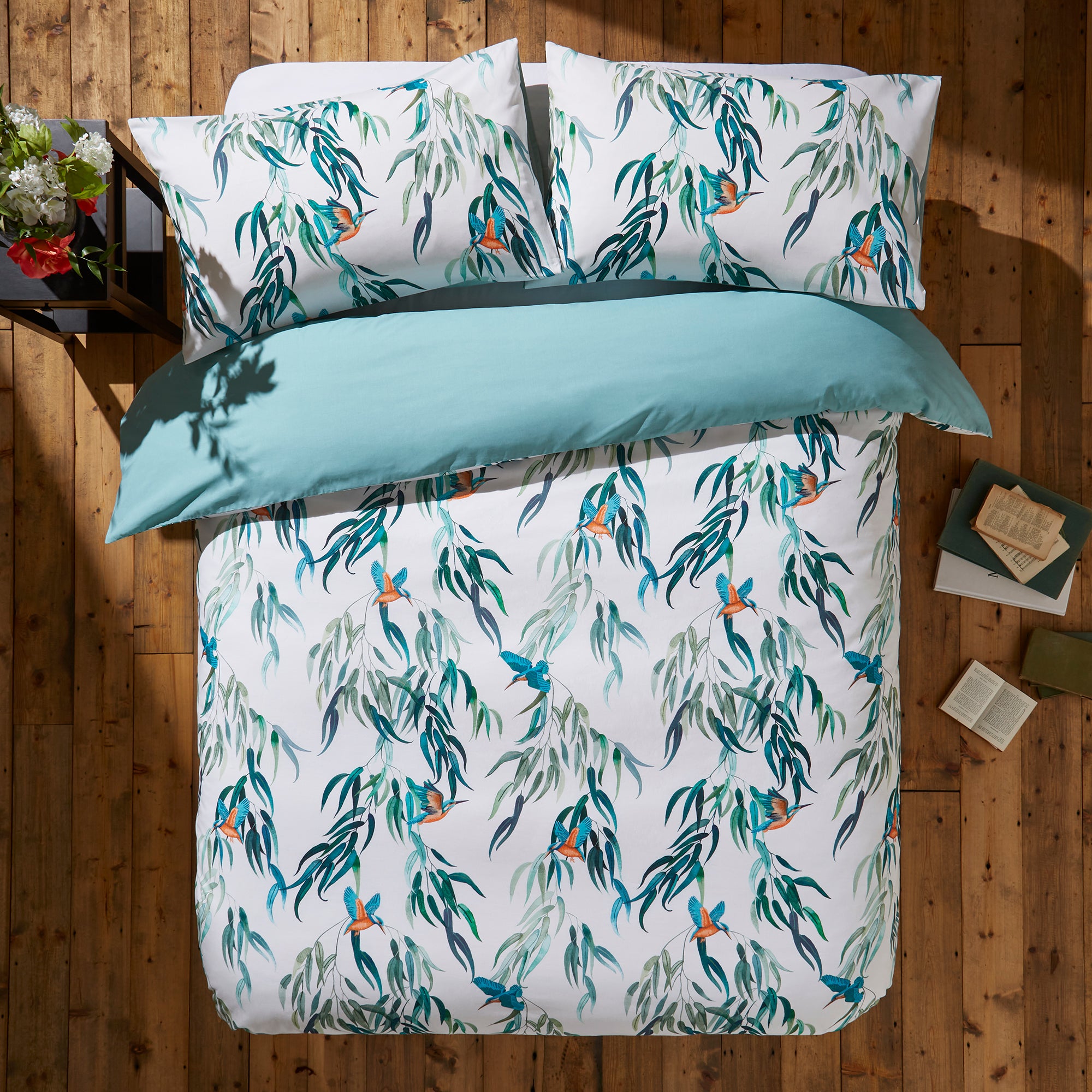 Kingfisher Duvet Cover Pillowcase Set Natural