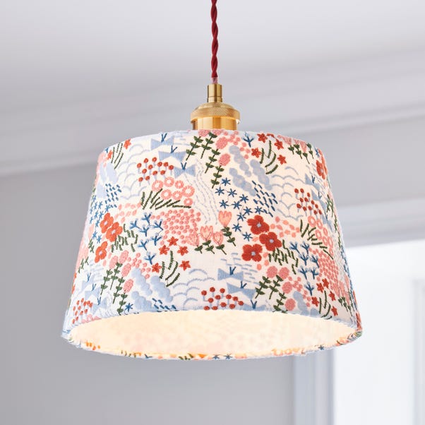Floral Embroidered Tapered Lamp Shade image 1 of 7