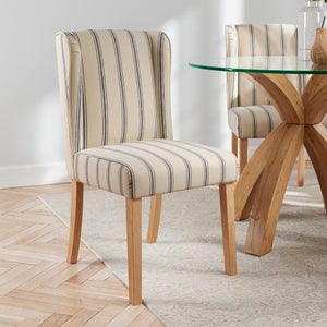Oswald Set Of 2 Dining Chairs- Folkstone Blue Stripe