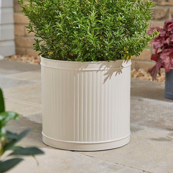 Round Galvanised Plant Pot