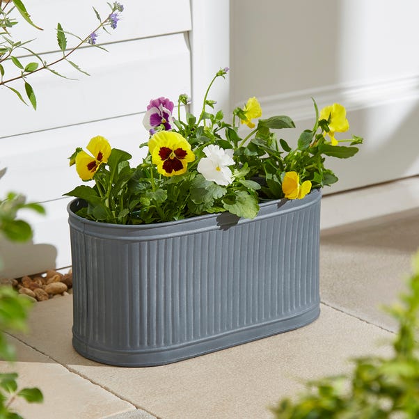 Oval Galvanised Plant Pot image 1 of 2