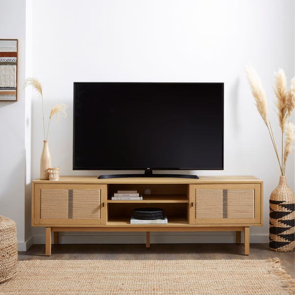 Hester Extra Wide Oak TV Unit For TVs up to 80" image 1 of 6