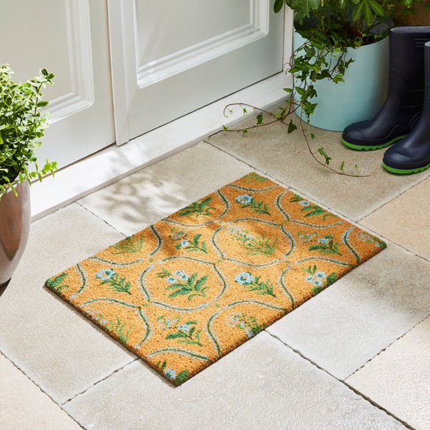 Floral Coir Doormat image 1 of 4