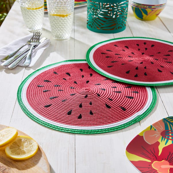 Set of 2 Watermelon Placemats image 1 of 2