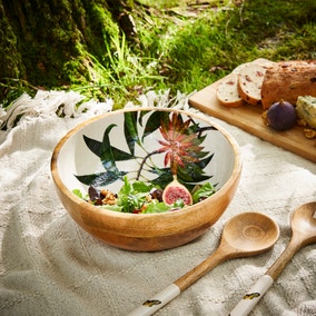 Glazed Mango Wood Picnic Serving Bowl