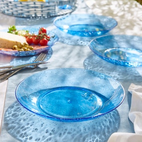 Bubble Blue Large Acrylic Dinner Plate