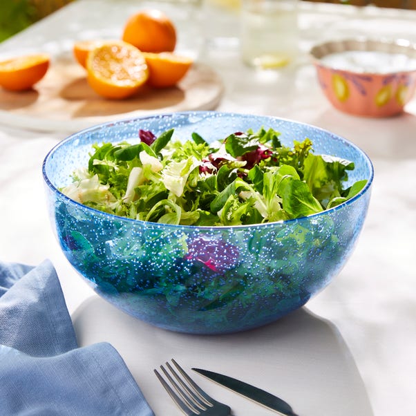 Bubble Blue Acrylic Salad Bowl  image 1 of 3