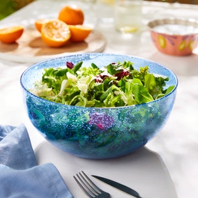 Bubble Blue Acrylic Salad Bowl 