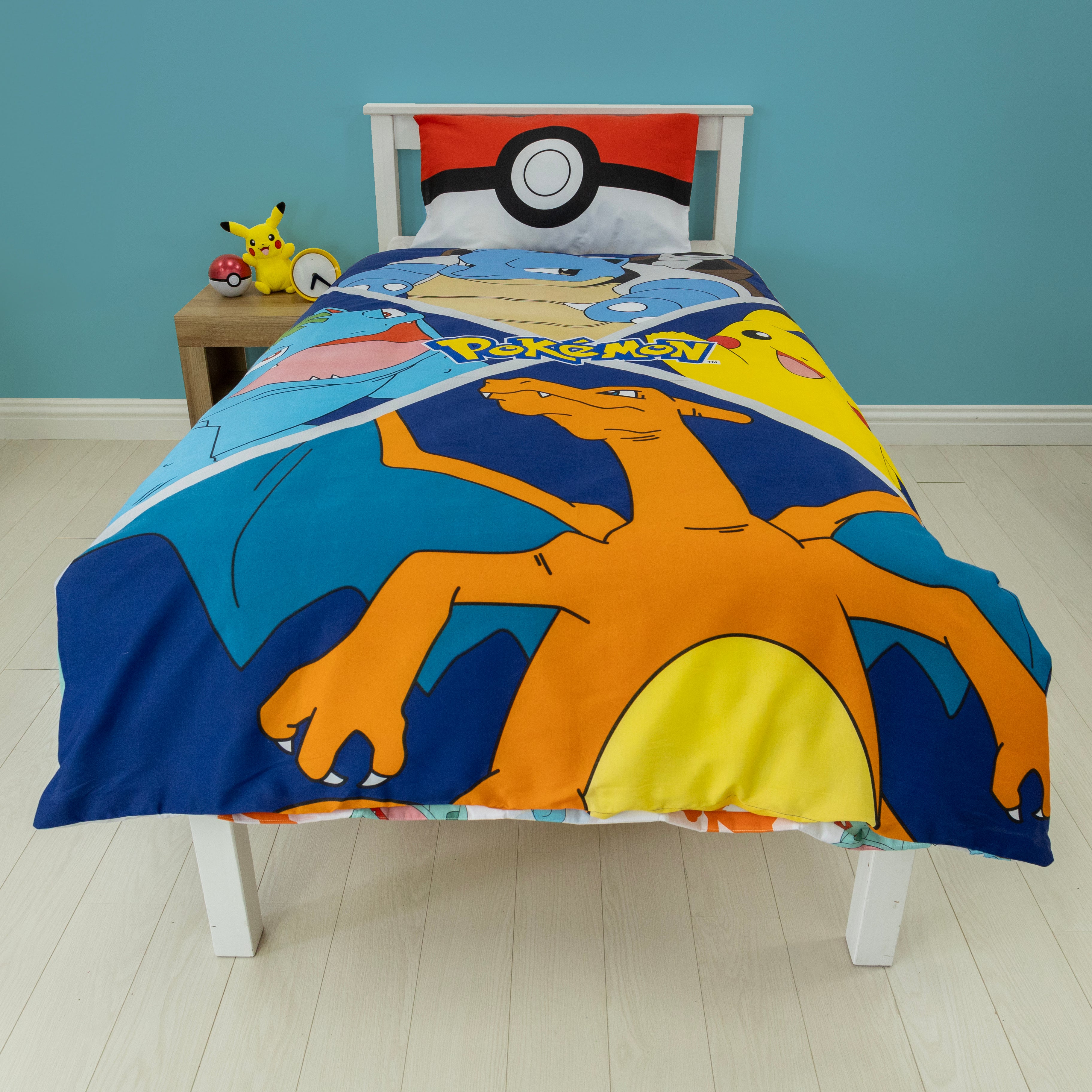 Pokemon Duvet Cover Pillowcase Set Single Multicoloured