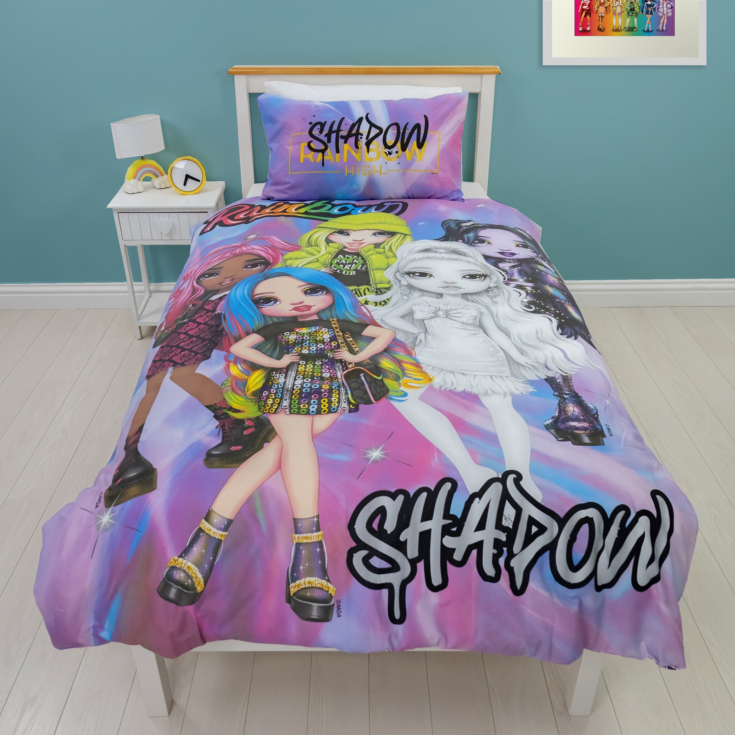 Photos - Bed Linen Rainbow High Duvet Cover & Pillowcase Set, Single Purple/Pink 