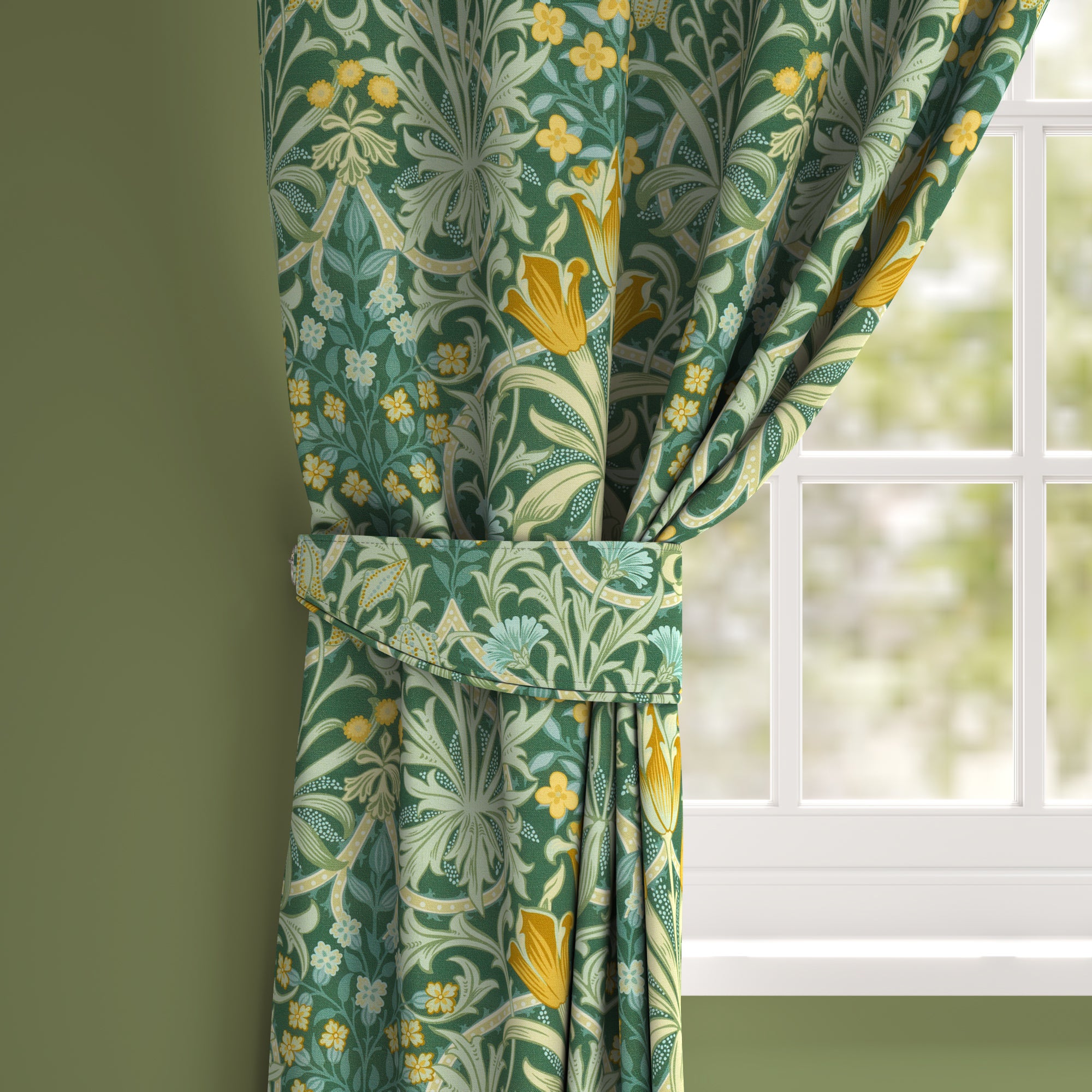 William Morris At Home Woodland Weeds Made To Measure Fabric Sample Woodland Weeds Evergreen