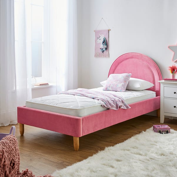 Kids Velvet Nyla Bed, Pink image 1 of 7