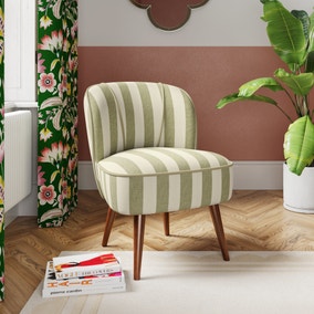 Elsie Striped Fabric Cocktail Chair