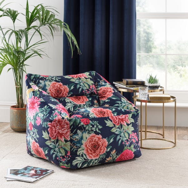 Peony Floral Square Beanbag Chair image 1 of 7