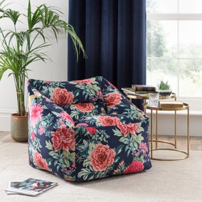 Peony Floral Square Beanbag Chair