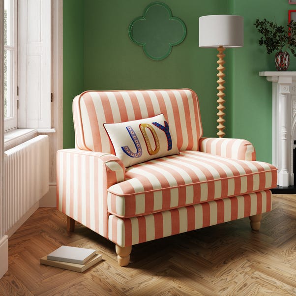Beatrice Woven Stripe Snuggle Chair image 1 of 9