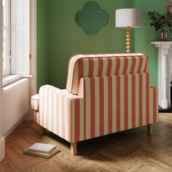 Beatrice Woven Striped Snuggle Chair | Dunelm