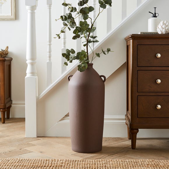 Tall Stone Bottle Vase With Handles