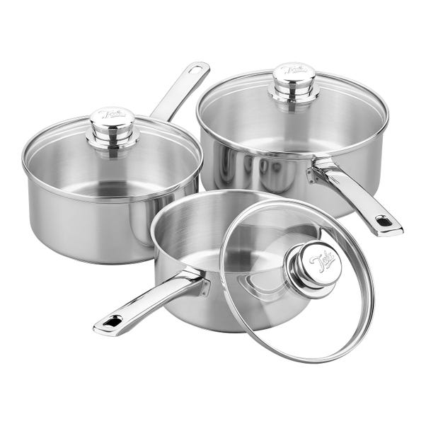 Tala Performance Classic Stainless Steel 3 Piece Saucepan Set image 1 of 5