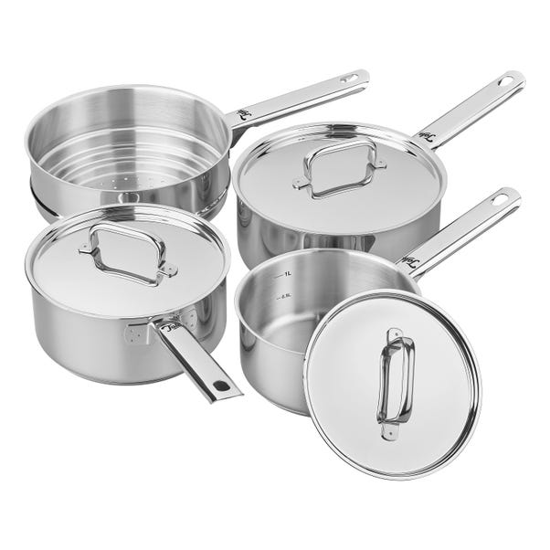 Tala Performance Superior Stainless Steel 3 Piece Saucepan Set with Steamer image 1 of 7