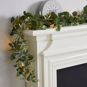 Artificial Eucalyptus 15 Led Lit Garland