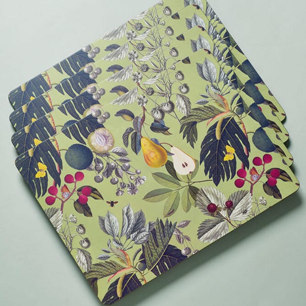 Set of 4 Kew Fruit And Floral Rectangle Placemats image 1 of 6