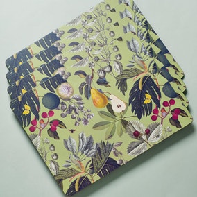 Set of 4 Kew Fruit And Floral Rectangle Placemats