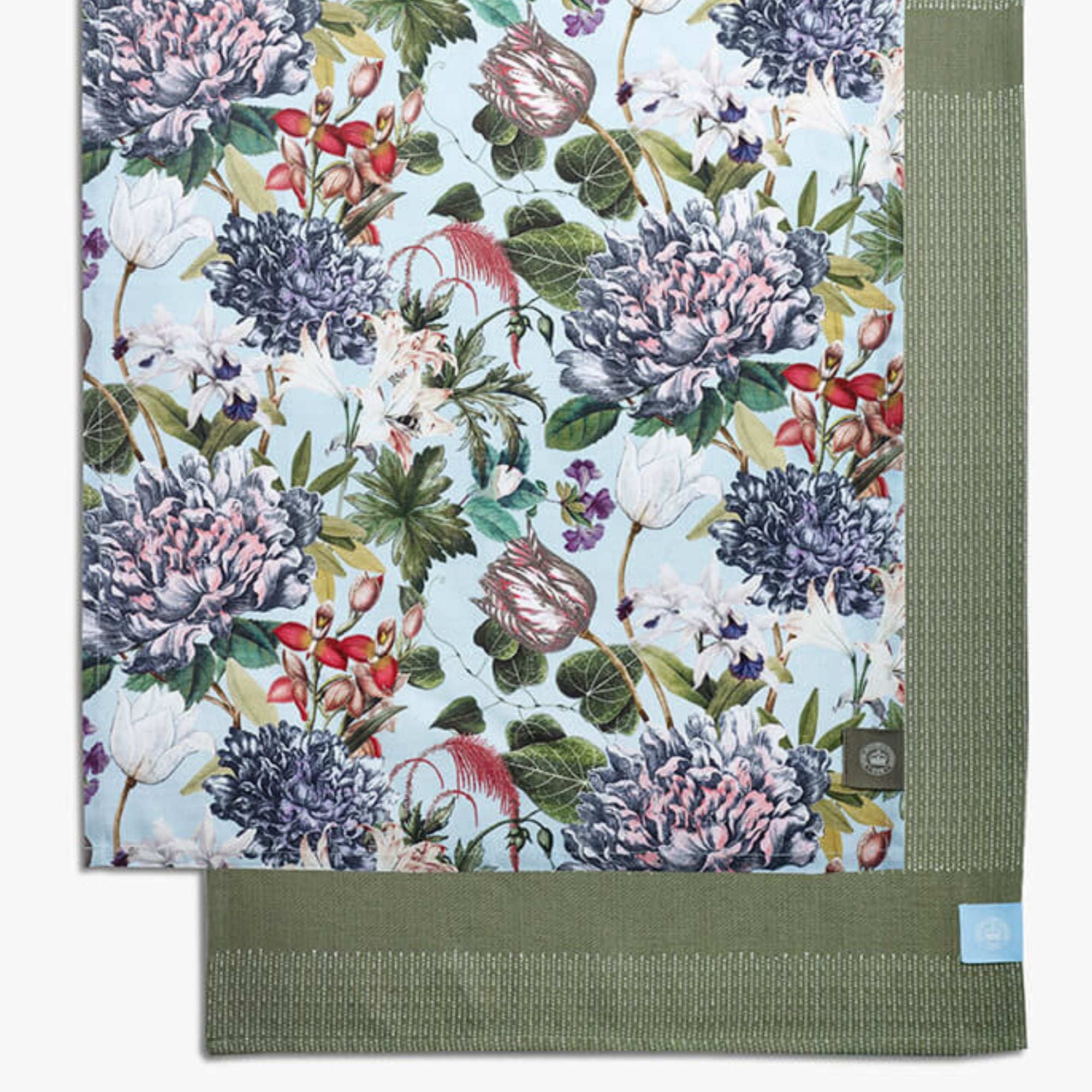 Set Of 2 Kew Bee Floral Tea Towels Green
