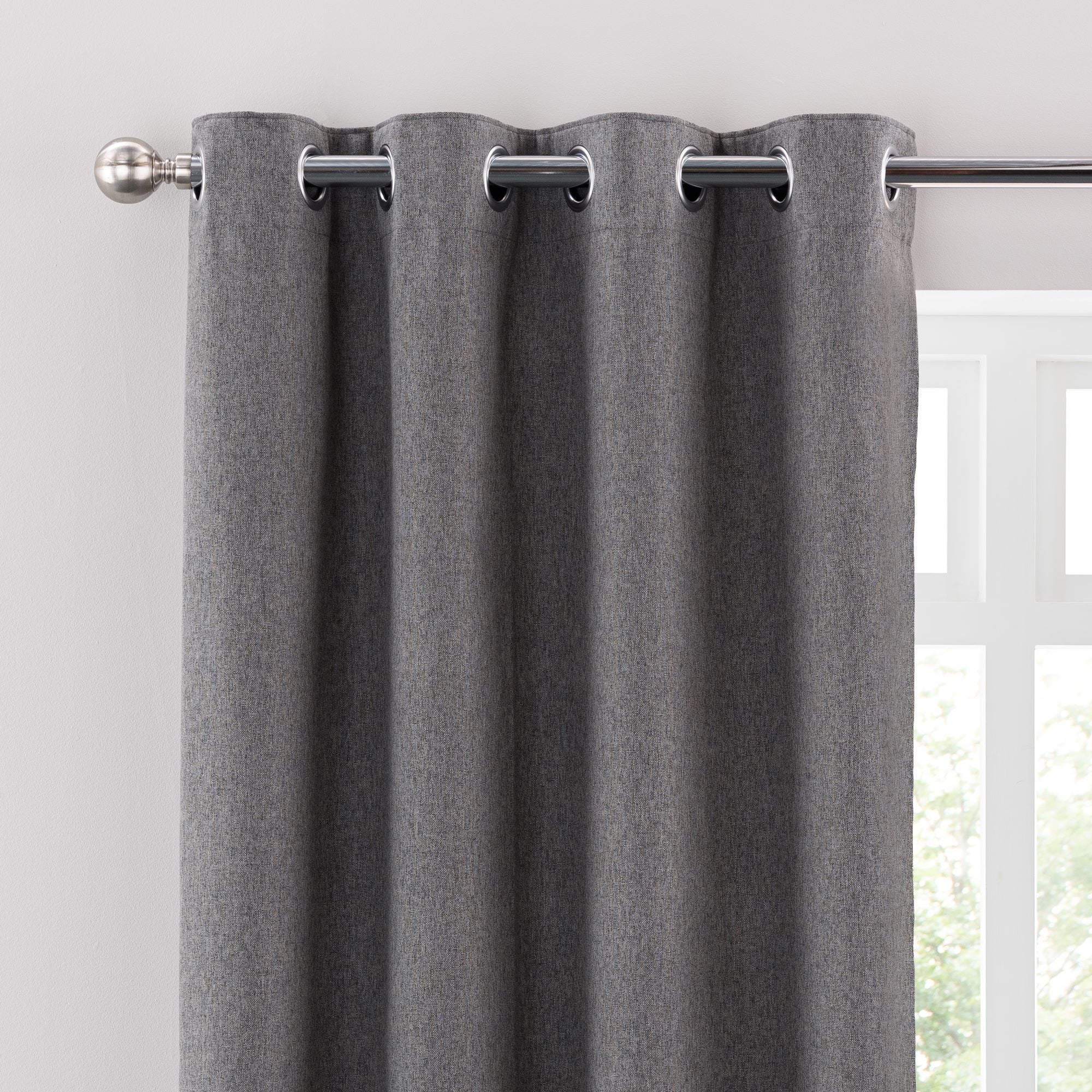 Ultra Luna Charcoal Eyelet Blackout Curtain Charcoal