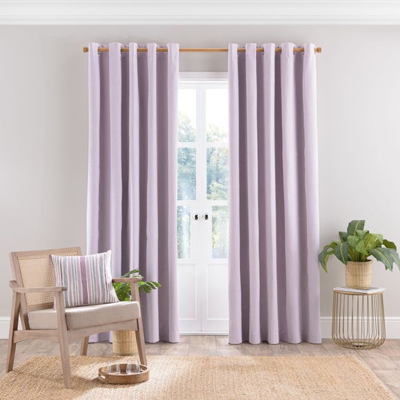 Luna Brushed Blackout Eyelet Curtains | Dunelm