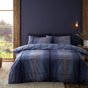 Catherine Lansfield Melrose Tweed 100 Brushed Cotton Duvet Cover & Pillowcase Set