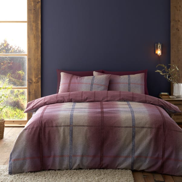 Catherine Lansfield Melrose Tweed 100% Brushed Cotton Duvet Cover & Pillowcase Set image 1 of 6