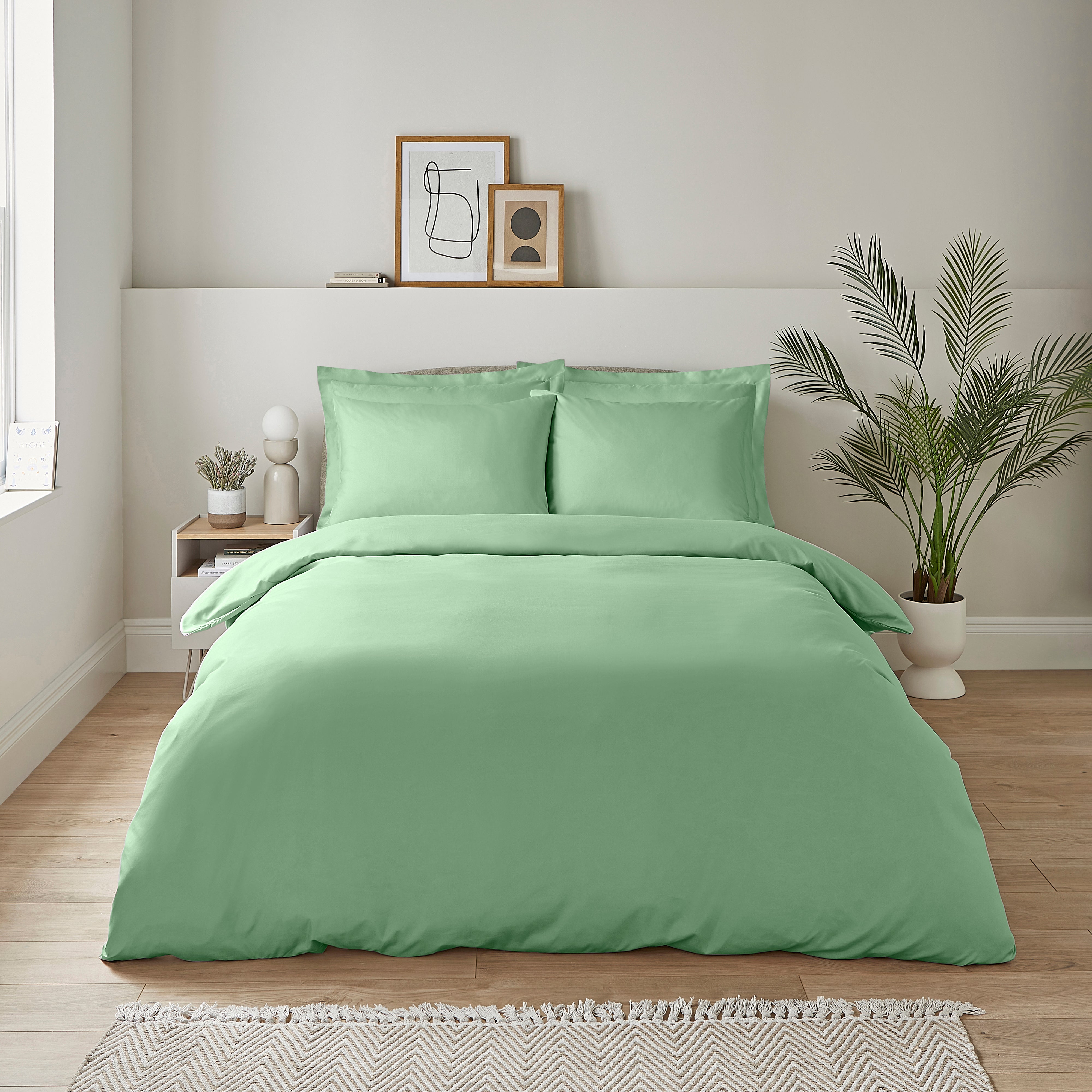 Super Soft Green Duvet Cover Pillowcase Set Green