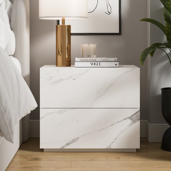 White bedside store table dunelm