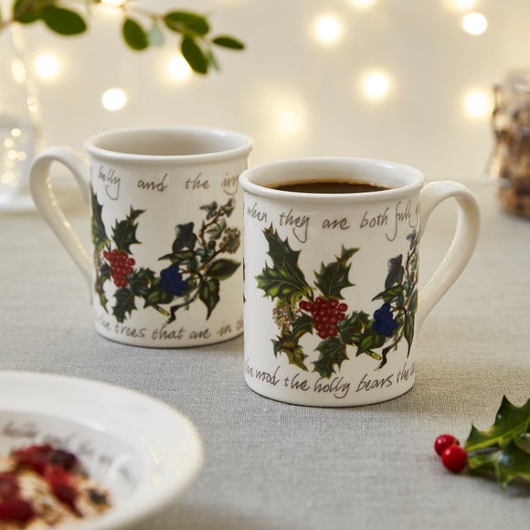 The Holly And The Ivy Set Of 6 Breakfast Mugs
