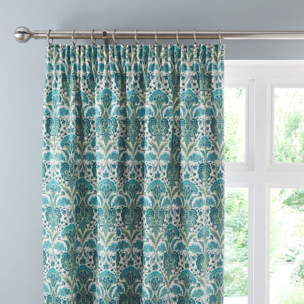 Rapture Green Pencil Pleat Curtains image 1 of 10