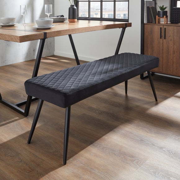 Metal dining 2024 bench black