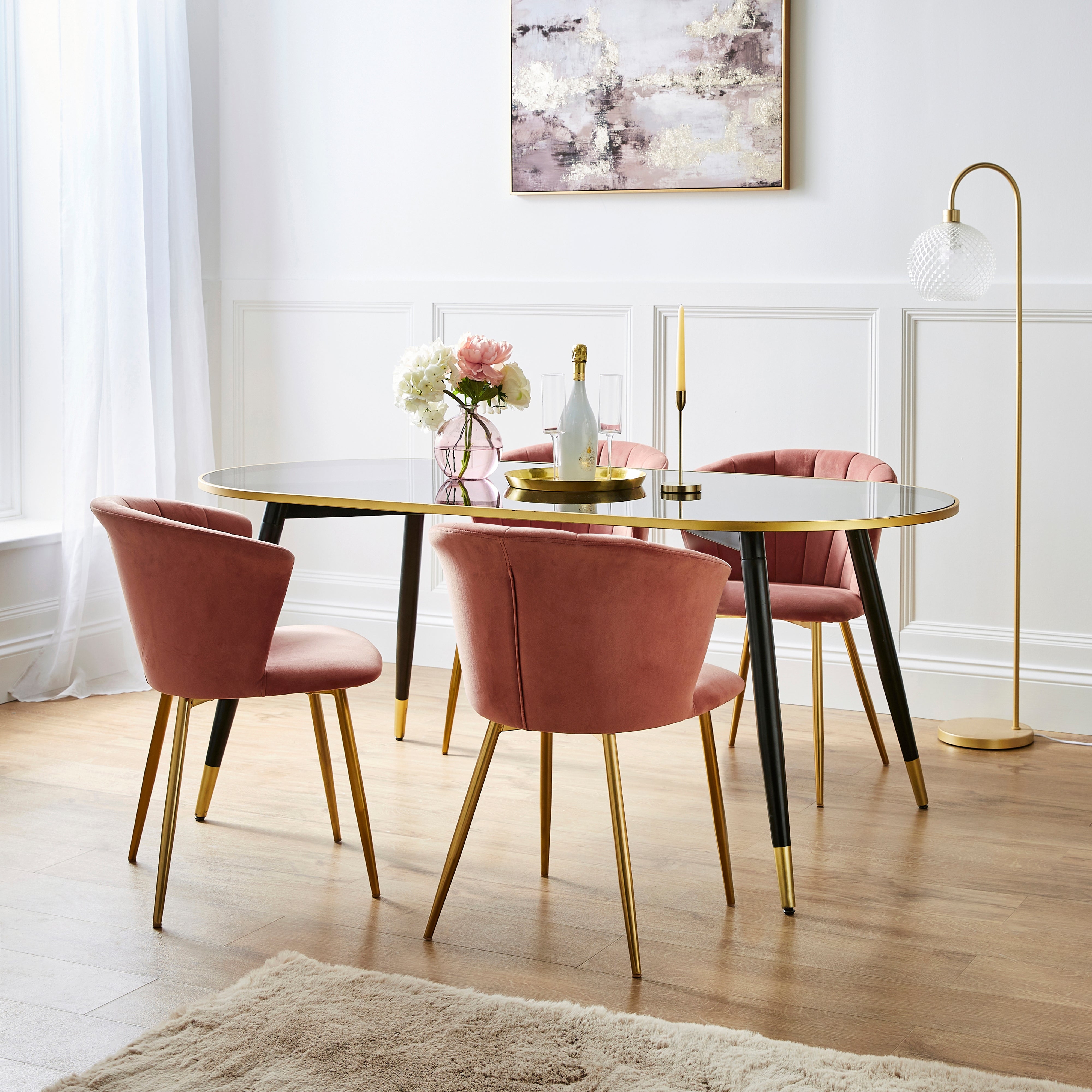 Kendall Dining Chair Velvet Pink