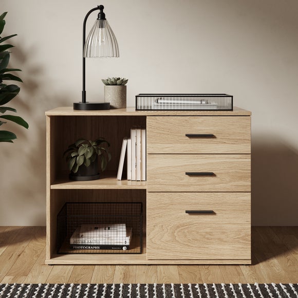 Oak effect filing deals cabinet