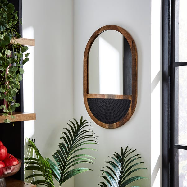 Curved Mango Wood Wall Mirror image 1 of 3