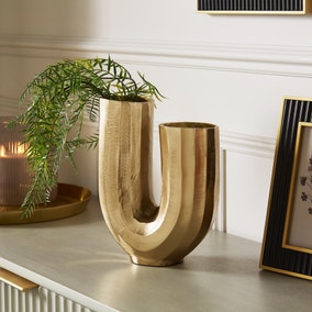 Gold Textured Metal Vase