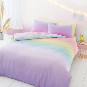 Rainbow Ombre Duvet Cover And Pillowcase Set